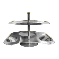 Πιατέλα δυο επιπέδων INOX 18/10 με επίστρωση χρυσού 24Κ