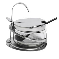 βαζο σερβιρισματος για τριμμενο τυρι ζαχαρι με κουταλι