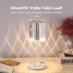 Alternative view of Φωτιστικό Επιτραπέζιο LED Ρυθμιζόμενο Αφής Στρόγγυλο Ακρυλικό 9x25 CM